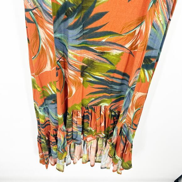 Soft Surroundings Womens Vacation Fabiana Ruffled Tropical Print Maxi Dress L - Picture 4 of 10